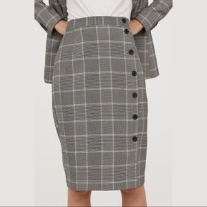 H&M Plaid Pencil Skirt